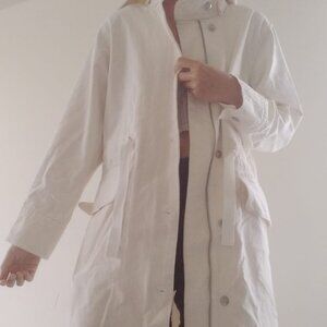 Everlane Womens The Canvas Organic Cotton Parka Bone Size S